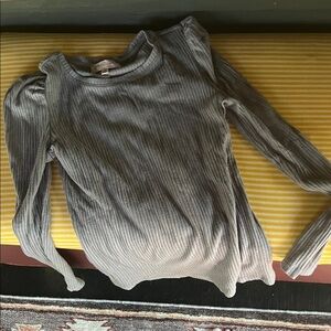 Philosophy Silver Ribbed Blouse